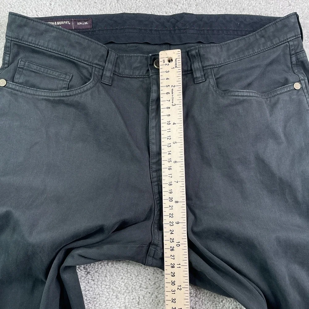 Johnston and Murphy Pants Mens 32x30 Black 5 Pocket Chino Pima Cotton Stretch